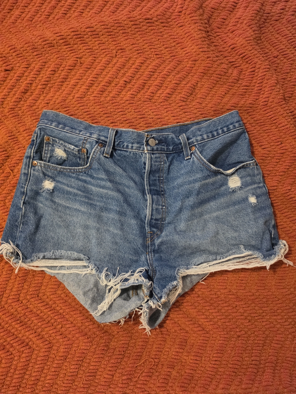 Distressed High-Rise Women's Levi Denim Shorts
